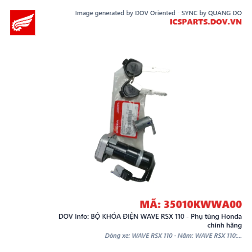 BỘ KHÓA ĐIỆN WAVE RSX 110 - Phụ tùng Honda chính hãng