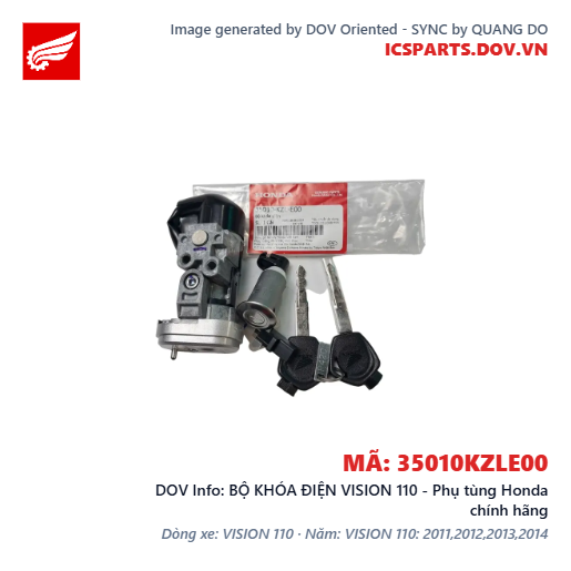 BỘ KHÓA ĐIỆN VISION 110 - Phụ tùng Honda chính hãng