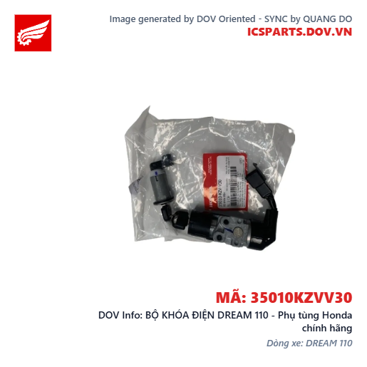BỘ KHÓA ĐIỆN DREAM 110 - Phụ tùng Honda chính hãng