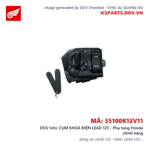 CỤM KHOÁ ĐIỆN LEAD 125 - Phụ tùng Honda chính hãng