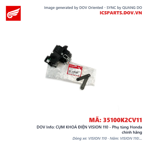CỤM KHOÁ ĐIỆN VISION 110 - Phụ tùng Honda chính hãng