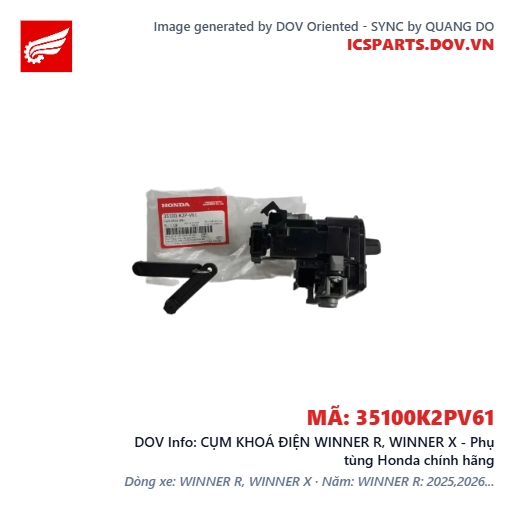 CỤM KHOÁ ĐIỆN WINNER R, WINNER X - Phụ tùng Honda chính hãng