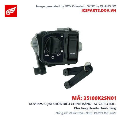 CỤM KHÓA ĐIỀU CHỈNH BẰNG TAY VARIO 160 - Phụ tùng Honda chính hãng