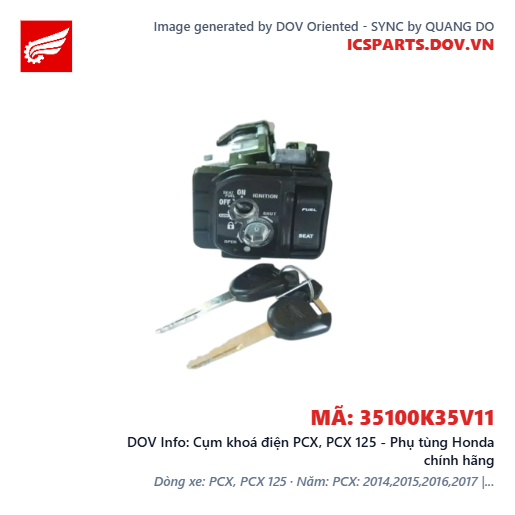 Cụm khoá điện PCX, PCX 125 - Phụ tùng Honda chính hãng