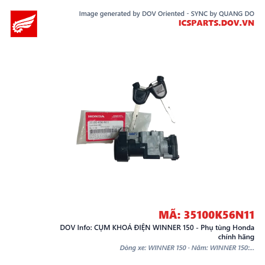 CỤM KHOÁ ĐIỆN WINNER 150 - Phụ tùng Honda chính hãng