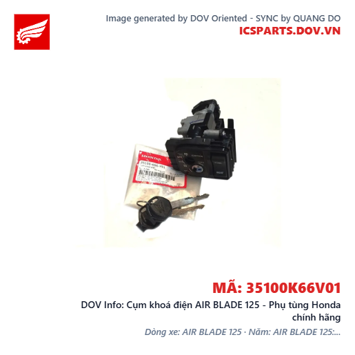 Cụm khoá điện AIR BLADE 125 - Phụ tùng Honda chính hãng