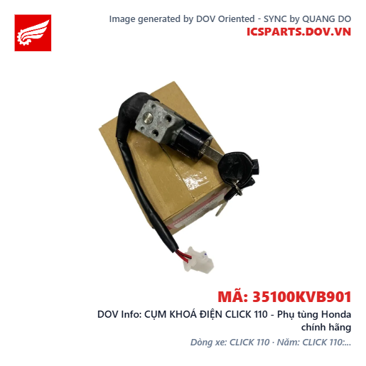 CỤM KHOÁ ĐIỆN CLICK 110 - Phụ tùng Honda chính hãng