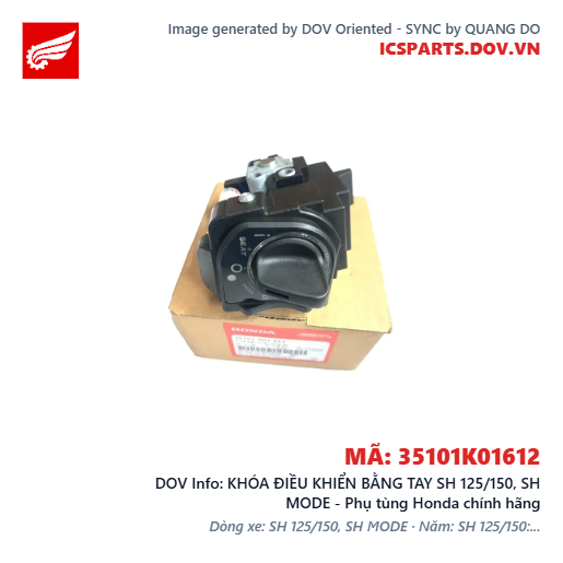KHÓA ĐIỀU KHIỂN BẰNG TAY SH 125/150, SH MODE - Phụ tùng Honda chính hãng