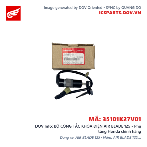 BỘ CÔNG TẮC KHÓA ĐIỆN AIR BLADE 125 - Phụ tùng Honda chính hãng