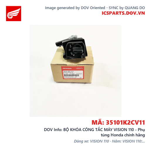 BỘ KHÓA CÔNG TẮC MÁY VISION 110 - Phụ tùng Honda chính hãng