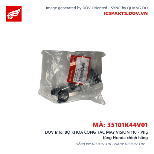 BỘ KHÓA CÔNG TẮC MÁY VISION 110 - Phụ tùng Honda chính hãng