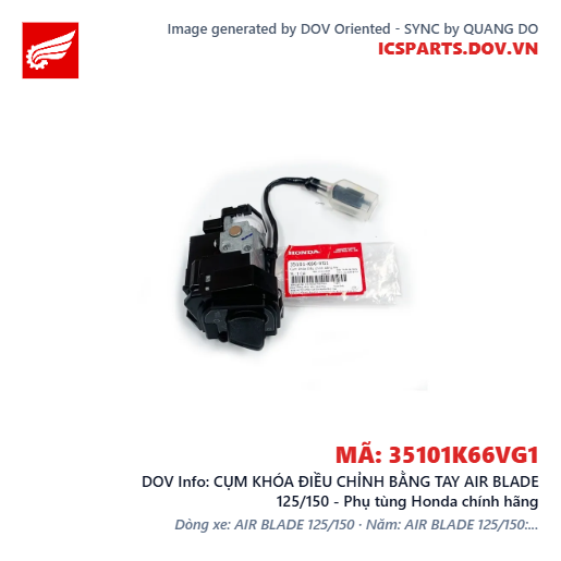 CỤM KHÓA ĐIỀU CHỈNH BẰNG TAY AIR BLADE 125/150 - Phụ tùng Honda chính hãng