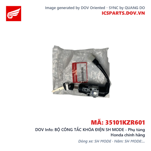 BỘ CÔNG TẮC KHÓA ĐIỆN SH MODE - Phụ tùng Honda chính hãng