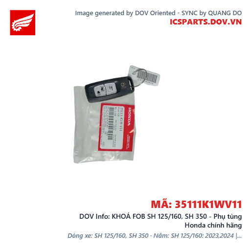 KHOÁ FOB SH 125/160, SH 350 - Phụ tùng Honda chính hãng