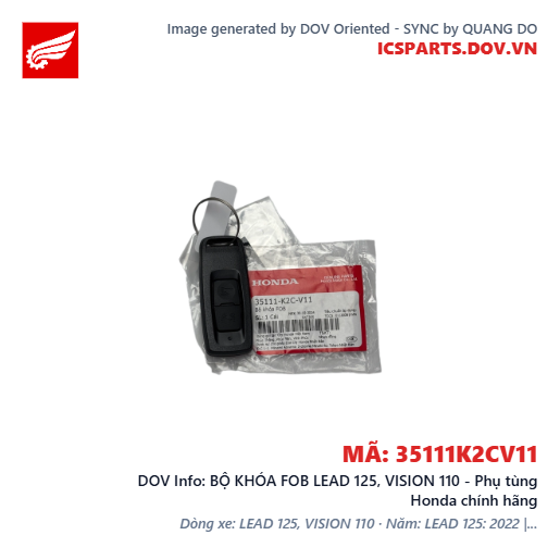 BỘ KHÓA FOB LEAD 125, VISION 110 - Phụ tùng Honda chính hãng