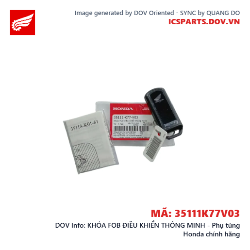 KHÓA FOB ĐIỀU KHIỂN THÔNG MINH - Phụ tùng Honda chính hãng