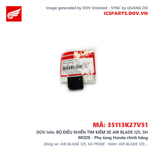 BỘ ĐIỀU KHIỂN TÌM KIẾM XE AIR BLADE 125, SH MODE - Phụ tùng Honda chính hãng