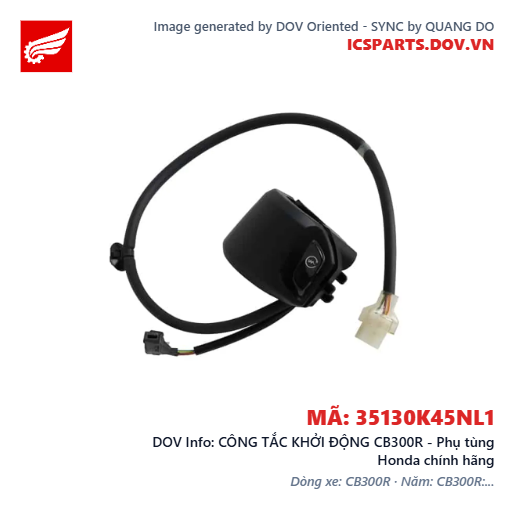CÔNG TẮC KHỞI ĐỘNG CB300R - Phụ tùng Honda chính hãng