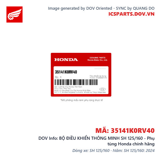 BỘ ĐIỀU KHIỂN THÔNG MINH SH 125/160 - Phụ tùng Honda chính hãng