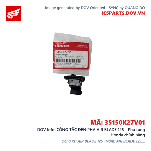 CÔNG TẮC ĐÈN PHA AIR BLADE 125 - Phụ tùng Honda chính hãng