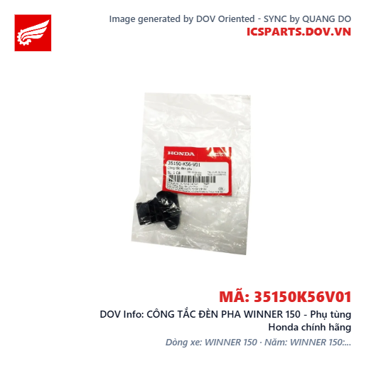 CÔNG TẮC ĐÈN PHA WINNER 150 - Phụ tùng Honda chính hãng