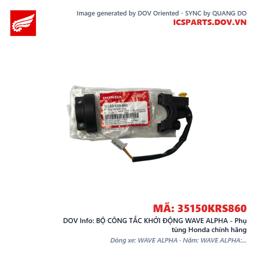 BỘ CÔNG TẮC KHỞI ĐỘNG WAVE ALPHA - Phụ tùng Honda chính hãng