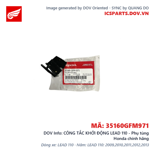 CÔNG TẮC KHỞI ĐỘNG LEAD 110 - Phụ tùng Honda chính hãng