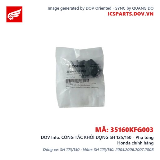 CÔNG TẮC KHỞI ĐỘNG SH 125/150 - Phụ tùng Honda chính hãng