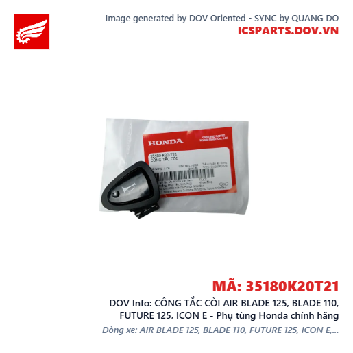 CÔNG TẮC CÒI AIR BLADE 125, BLADE 110, FUTURE 125, ICON E - Phụ tùng Honda chính hãng