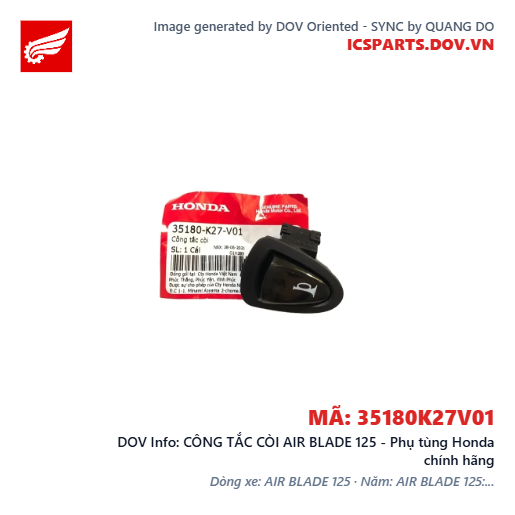 CÔNG TẮC CÒI AIR BLADE 125 - Phụ tùng Honda chính hãng