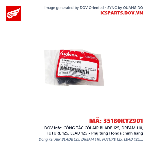 CÔNG TẮC CÒI AIR BLADE 125, DREAM 110, FUTURE 125, LEAD 125 - Phụ tùng Honda chính hãng