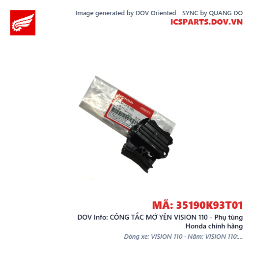 CÔNG TẮC MỞ YÊN VISION 110 - Phụ tùng Honda chính hãng