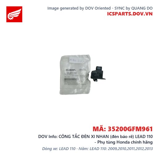 CÔNG TẮC ĐÈN XI NHAN (đèn báo rẽ) LEAD 110 - Phụ tùng Honda chính hãng