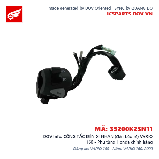CÔNG TẮC ĐÈN XI NHAN (đèn báo rẽ) VARIO 160 - Phụ tùng Honda chính hãng