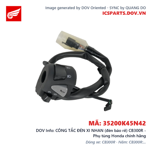 CÔNG TẮC ĐÈN XI NHAN (đèn báo rẽ) CB300R - Phụ tùng Honda chính hãng