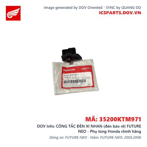 CÔNG TẮC ĐÈN XI NHAN (đèn báo rẽ) FUTURE NEO - Phụ tùng Honda chính hãng