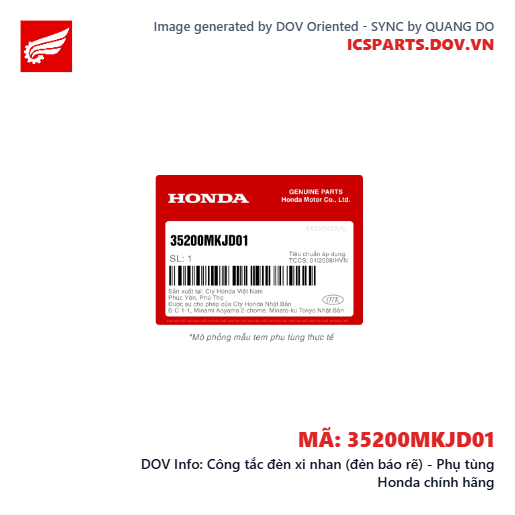 Công tắc đèn xi nhan (đèn báo rẽ) - Phụ tùng Honda chính hãng