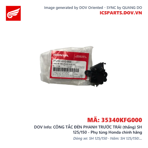 CÔNG TẮC ĐÈN PHANH TRƯỚC TRÁI (thắng) SH 125/150 - Phụ tùng Honda chính hãng