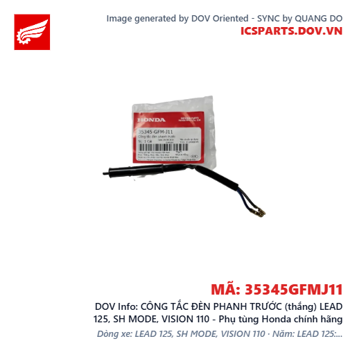 CÔNG TẮC ĐÈN PHANH TRƯỚC (thắng) LEAD 125, SH MODE, VISION 110 - Phụ tùng Honda chính hãng