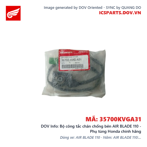Bộ công tắc chân chống bên AIR BLADE 110 - Phụ tùng Honda chính hãng