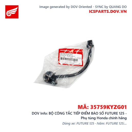 BỘ CÔNG TẮC TIẾP ĐIỂM BÁO SỐ FUTURE 125 - Phụ tùng Honda chính hãng