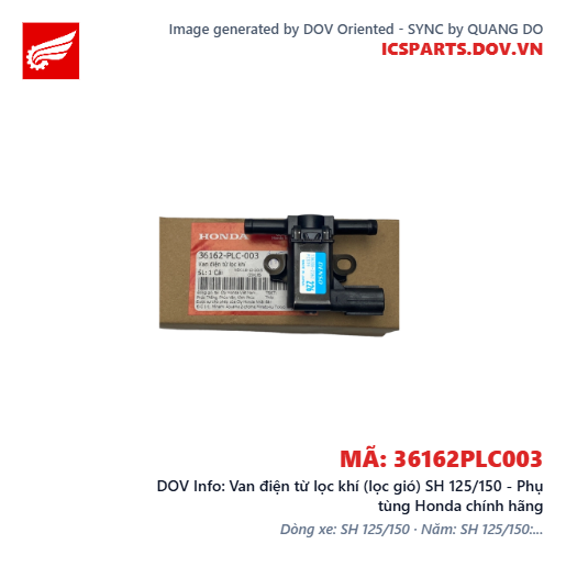 Van điện từ lọc khí (lọc gió) SH 125/150 - Phụ tùng Honda chính hãng