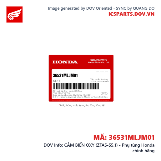 CẢM BIẾN OXY (ZFAS-S5.1) - Phụ tùng Honda chính hãng