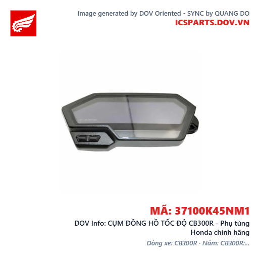 CỤM ĐỒNG HỒ TỐC ĐỘ CB300R - Phụ tùng Honda chính hãng