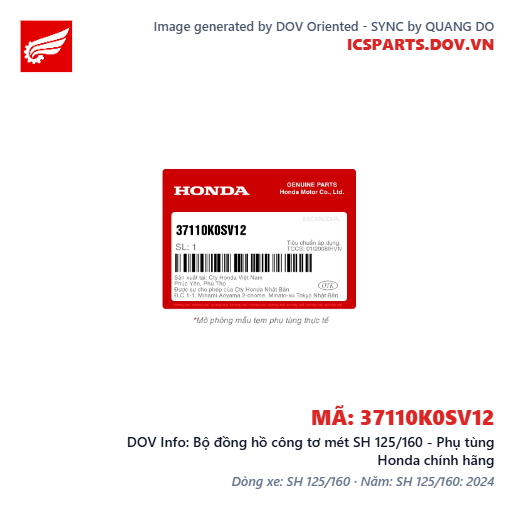 Bộ đồng hồ công tơ mét SH 125/160 - Phụ tùng Honda chính hãng