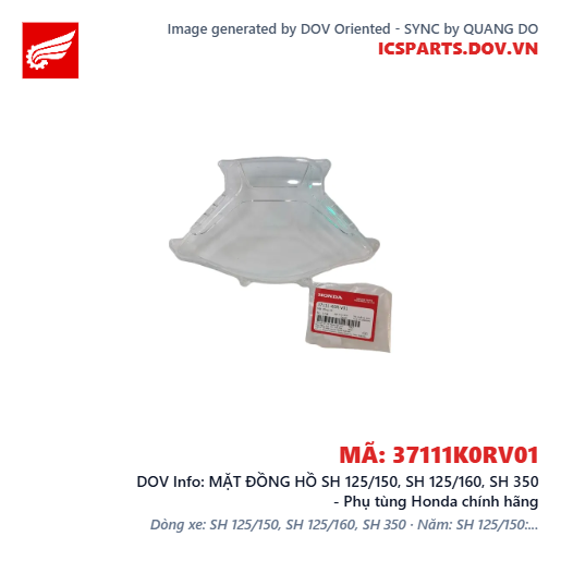 MẶT ĐỒNG HỒ SH 125/150, SH 125/160, SH 350 - Phụ tùng Honda chính hãng