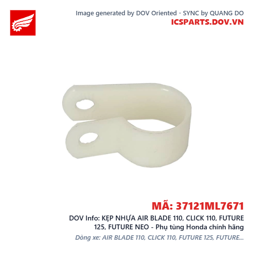 KẸP NHỰA AIR BLADE 110, CLICK 110, FUTURE 125, FUTURE NEO - Phụ tùng Honda chính hãng