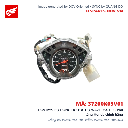 BỘ ĐỒNG HỒ TỐC ĐỘ WAVE RSX 110 - Phụ tùng Honda chính hãng