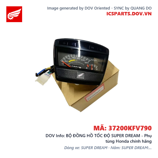 BỘ ĐỒNG HỒ TỐC ĐỘ SUPER DREAM - Phụ tùng Honda chính hãng