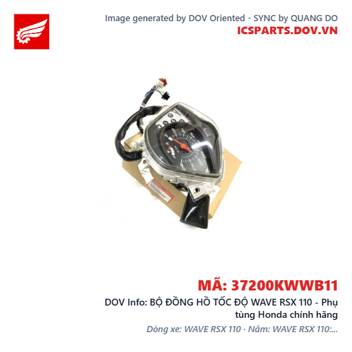 BỘ ĐỒNG HỒ TỐC ĐỘ WAVE RSX 110 - Phụ tùng Honda chính hãng